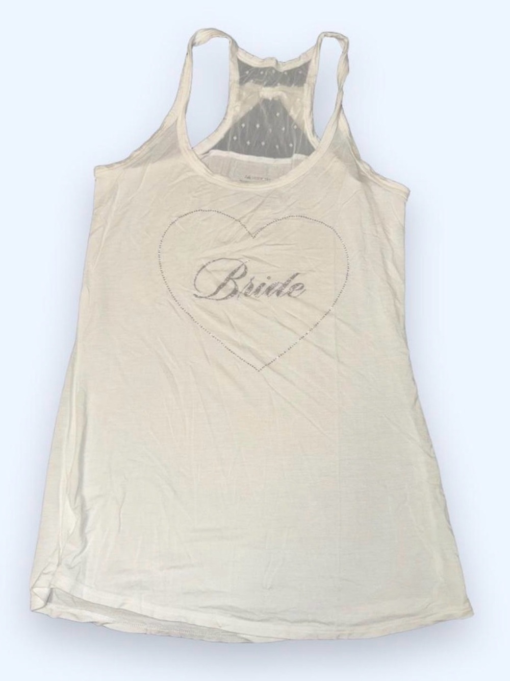 Victoria's Secret White Bride Heart Racerback Tank